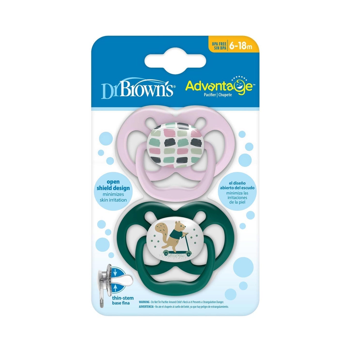 Dr. Brown’s™ Advantage™ Pacifiers, Ages 6-18 months, 2 count