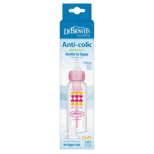 Dr. Brown's Natural Flow Anti-Colic Options+ Narrow Sippy Bottle Starter Kit