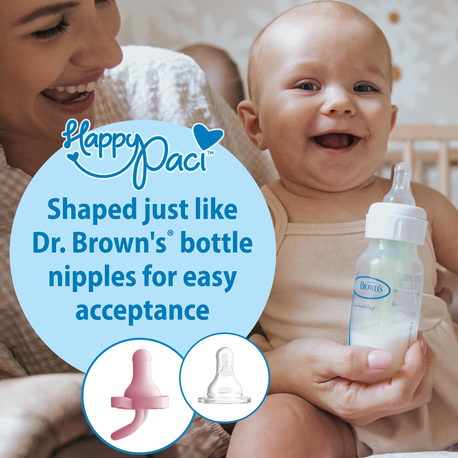 Dr. Brown’s® HappyPaci™ 100% Silicone One-Piece Pacifier